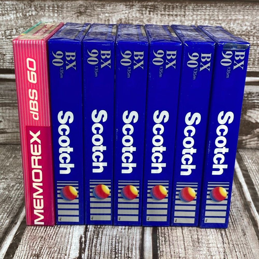 Lot of 6 SCOTCH BX 90 Blank Audio Cassette Tapes  + BONUS MEMOREX dbs 60 NEW